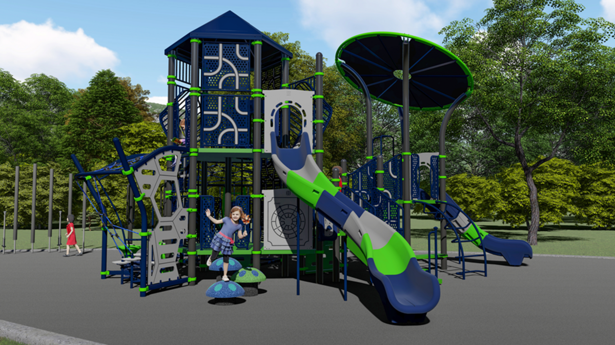 Playground equipment chosen by children from Discovery Elementary School for installation at Volunteer Memorial Park.