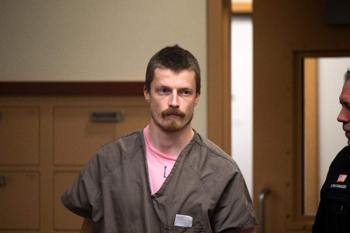 Keaton Scott Ross, 27, is charged with two counts of second-degree murder for the death of a 41-year-old man. Photographed on Friday, March 14, 2025, in Tacoma. Ross is accused of running the man over with his truck three times.