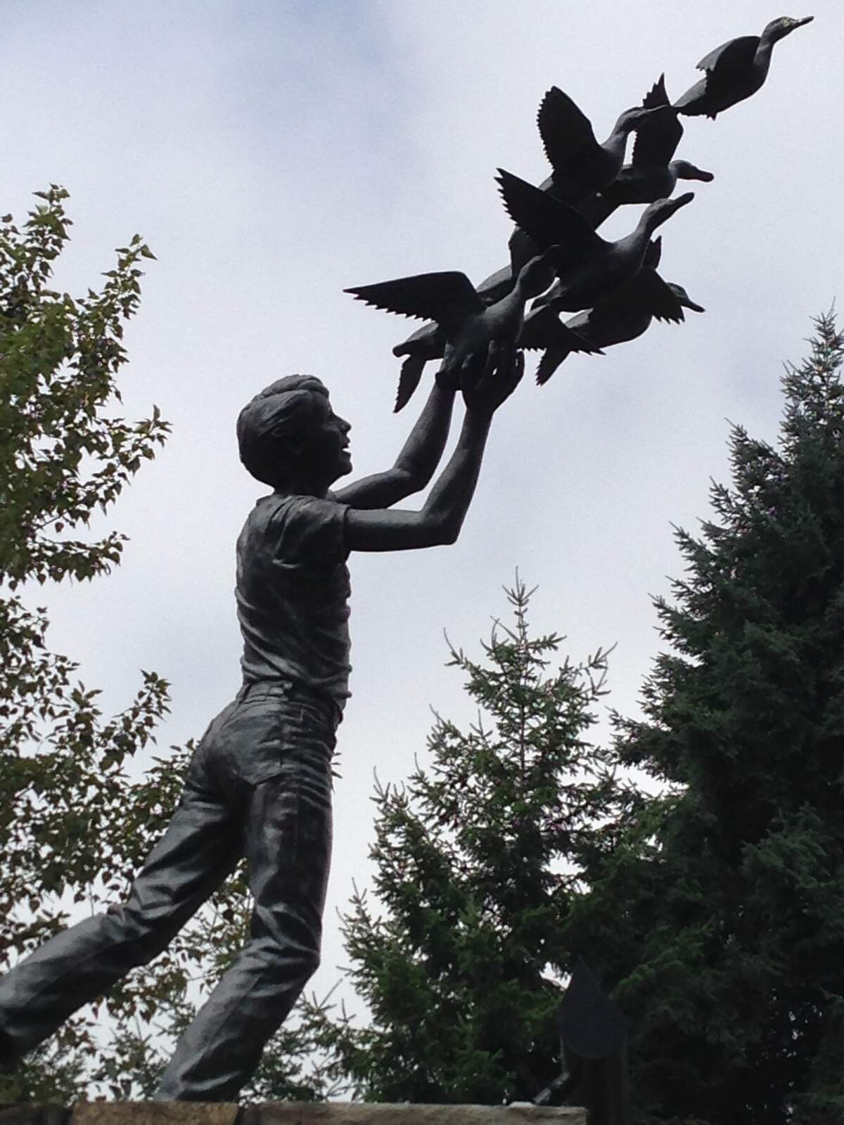 Larry Anderson’s sculpture before it was stolen Aug. 25, 2023.