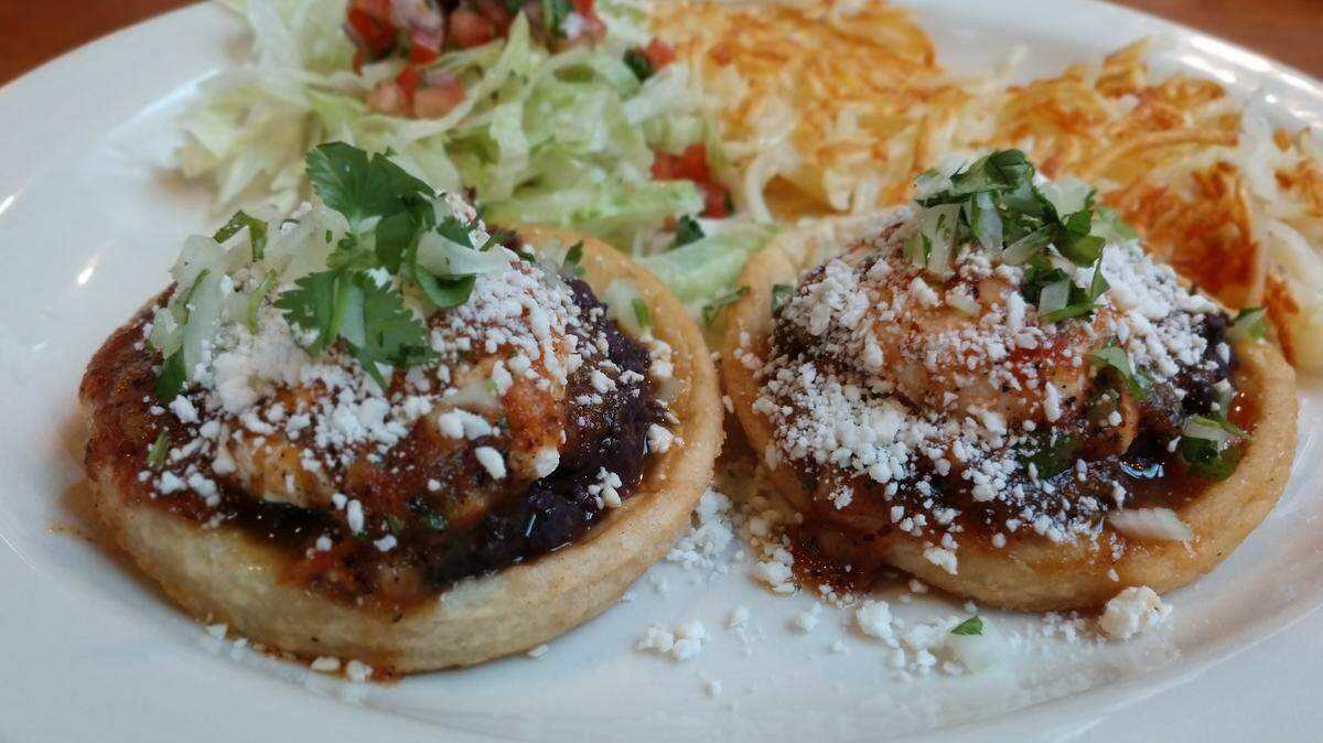 The Latin Benedict at West Pioneer Grill in downtown Puyallup is made with sopes and ranchero sauce instead of muffins and hollandaise.