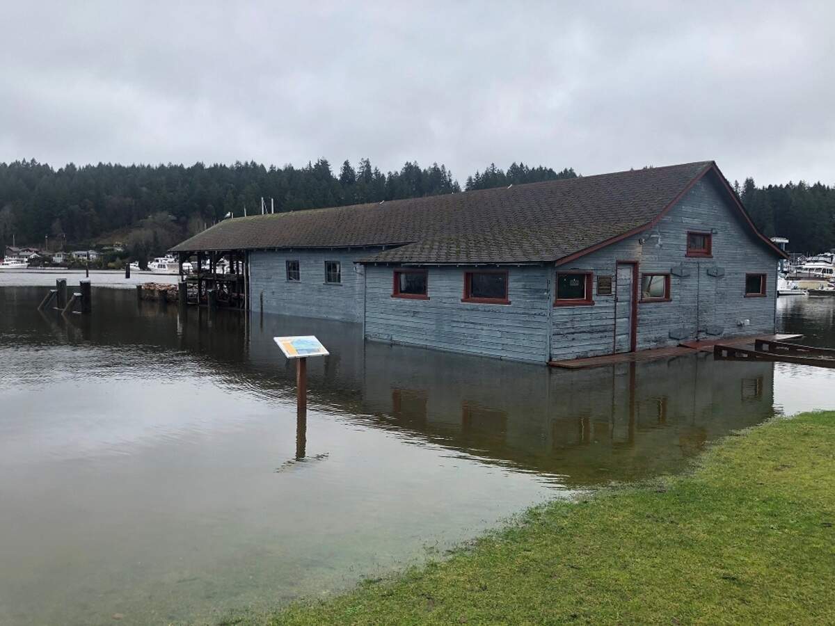The Gig Harbor Police Department posted photos to Twitter that showed water covering Skansie Brothers Park at high tide Jan. 7, 2022.
