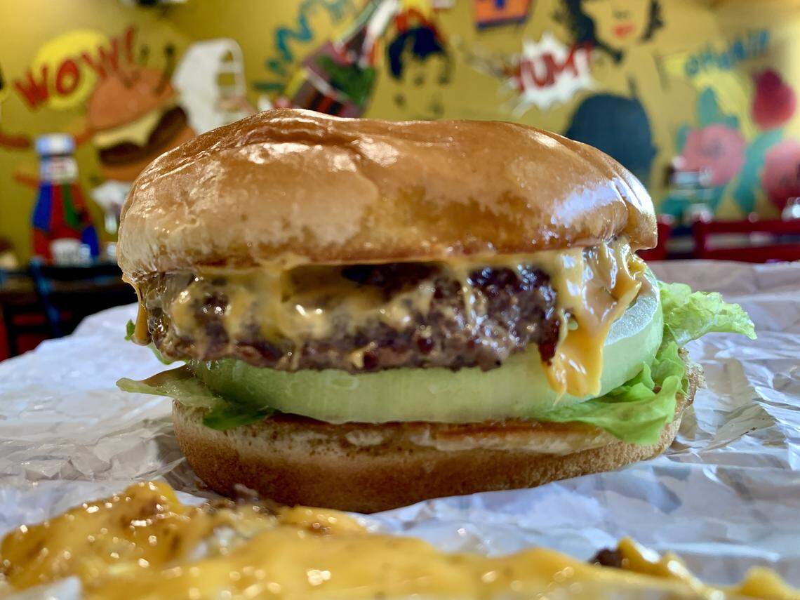 A cheeseburger from Red Wagon Burgers in Tacoma.