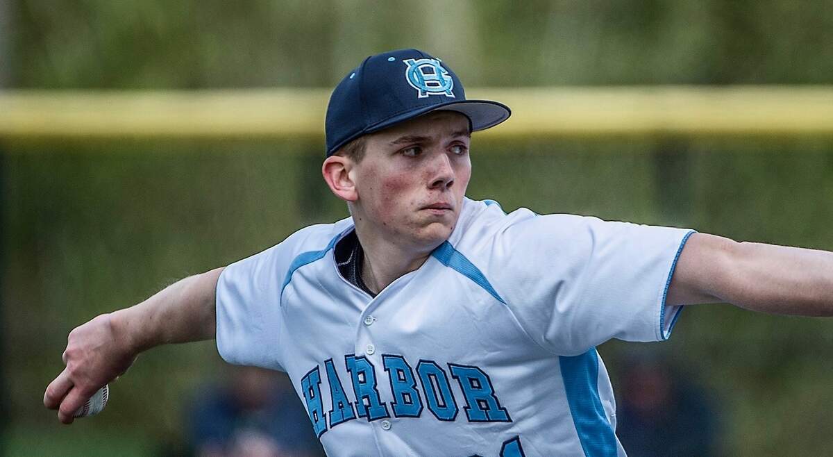 Tides pitcher Owen Wild stepped up to the mound in the 6th inning during the first game of the Gig Harbor vs. Peninsula baseball doubleheader at Sehmel Homestead Park on Monday, April 16, 2018. The Tides win 5-2.