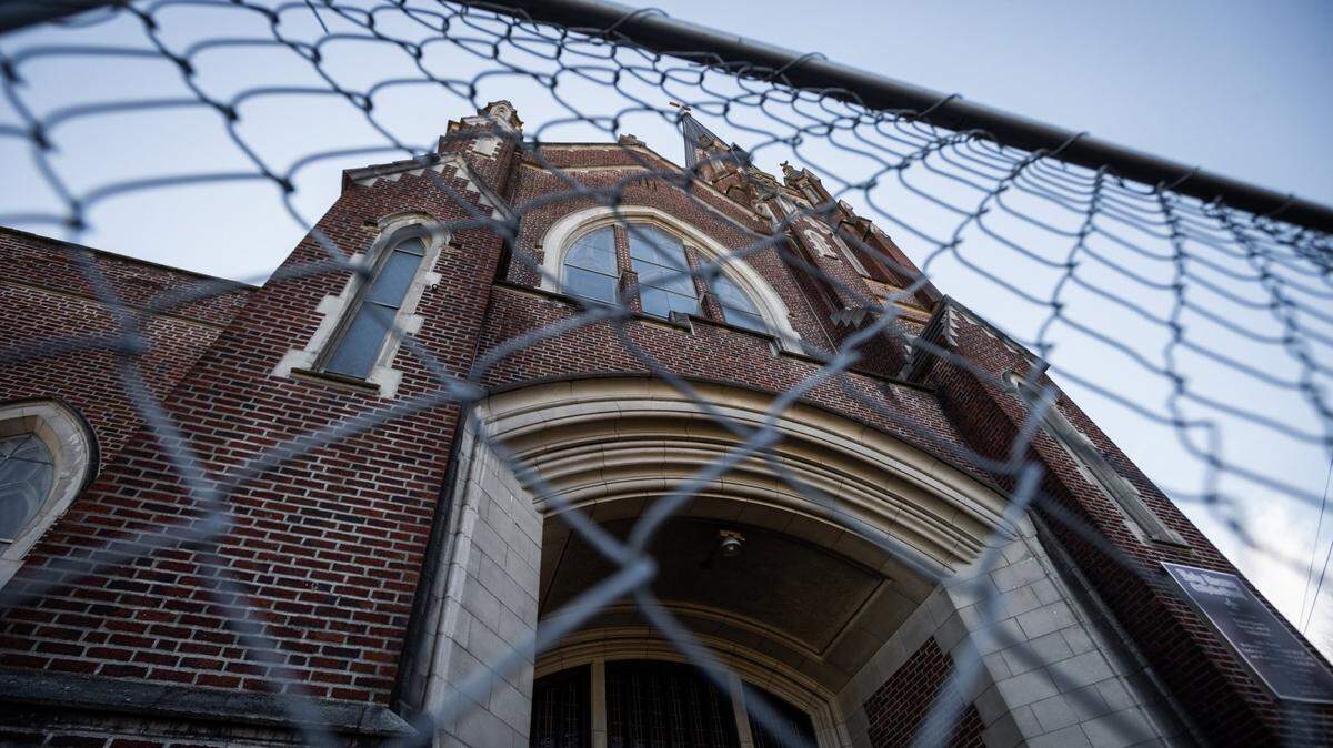 Holy Rosary Catholic Church, at 520 S. 30th St., is home to Tacoma’s new safe parking site for people experiencing homelessness. In this photo from Feb. 28, 2019, a fence surrounds the church, which has been deemed unfit for mass due to multiple issues with the building.