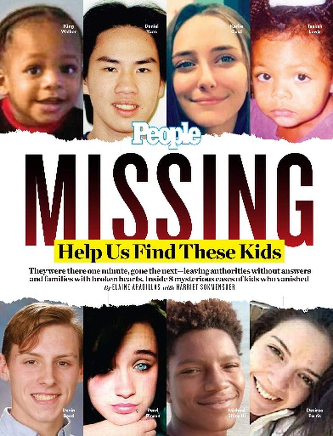 Teekah Lewis, pictured in the top right, is one of eight missing children featured in People Magazine this week. She disappeared when she was 2 1/2 from a defunct bowling alley in Tacoma in 1999.