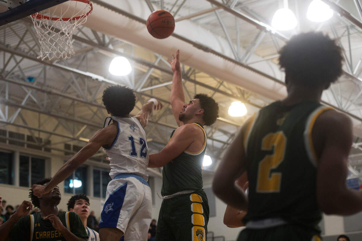 Kentridge forward Dorian Thomas puts up a shot during a Class 4A West Central/Southwest district basketball game against Curtis on Saturday, Feb. 11, 2023 at Curtis High School in University Place, Wash.