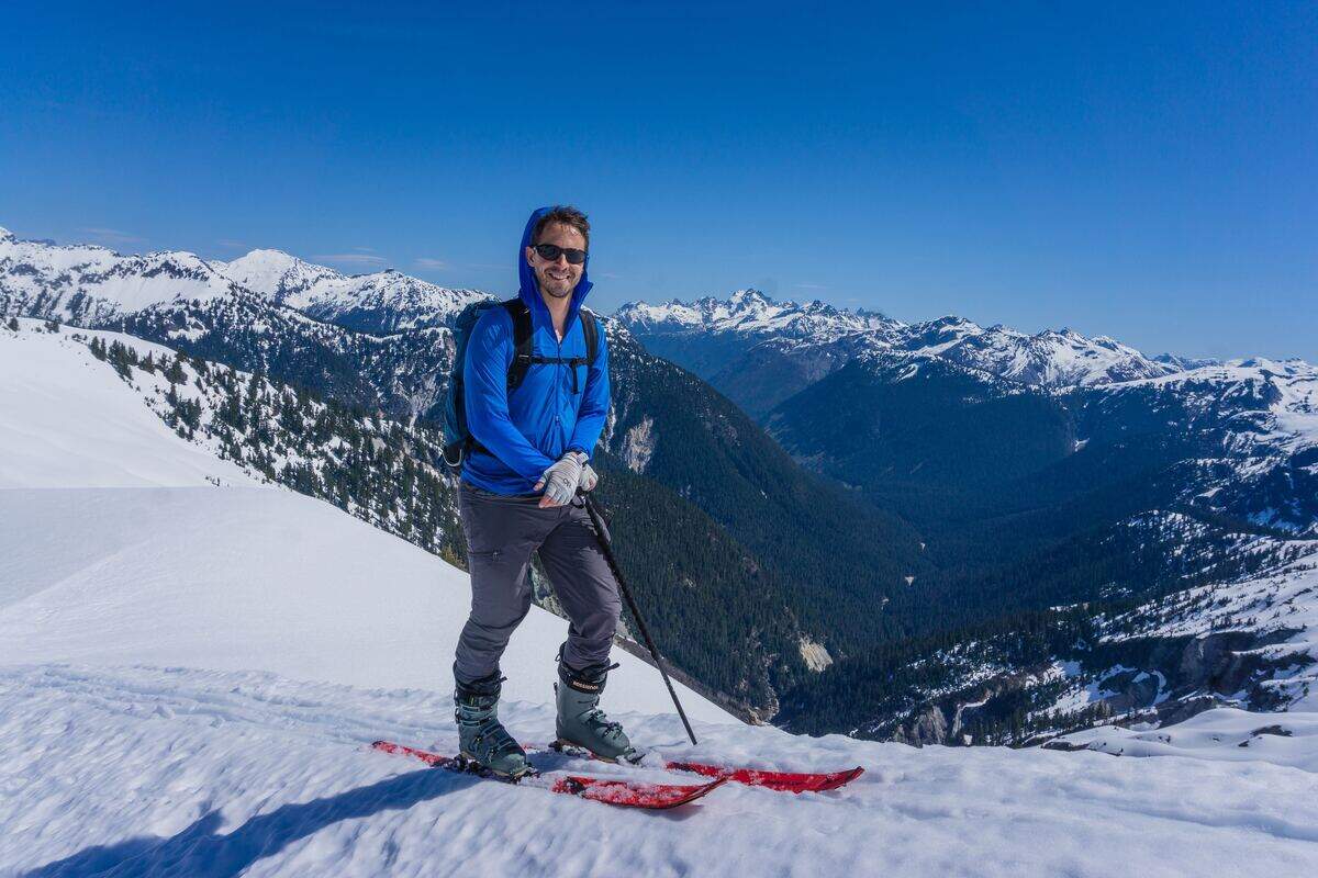 Ben Watson skiing Ruth Mountain in the North Cascades.