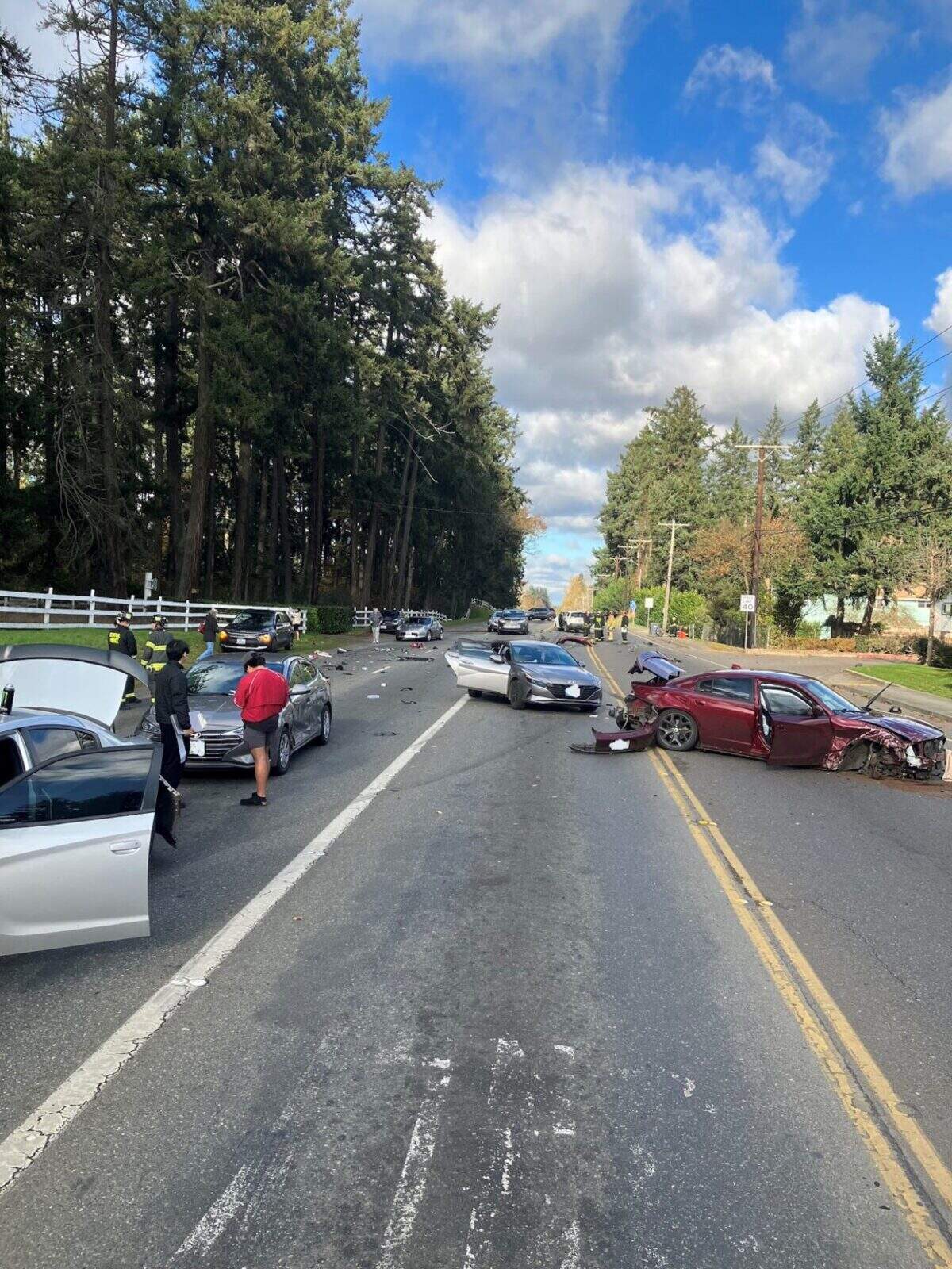 A multi-car collision in Spanaway injured several people, including a child. One driver was arrested on suspicion of reckless driving.
