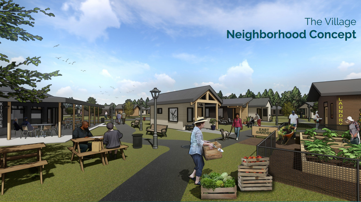 An artist’s rendition of the Shared Community Housing Village proposed west of Spanaway.