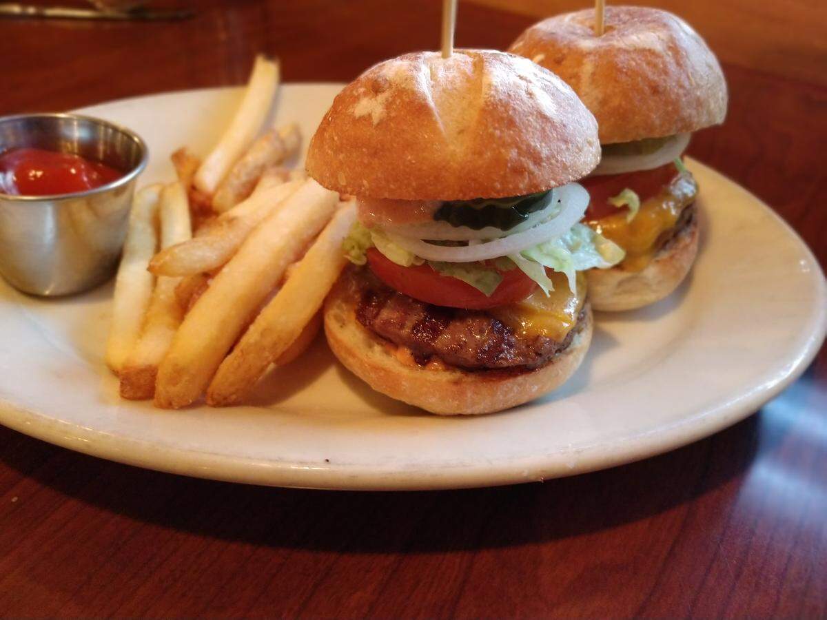 Happy hour sliders and fries ($9) from O’Neill’s Pub & Grill in Gig Harbor.