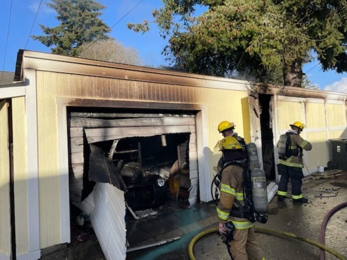 Heavy smoke clouded over a North End neighborhood following a garage fire on March 4, 2025.