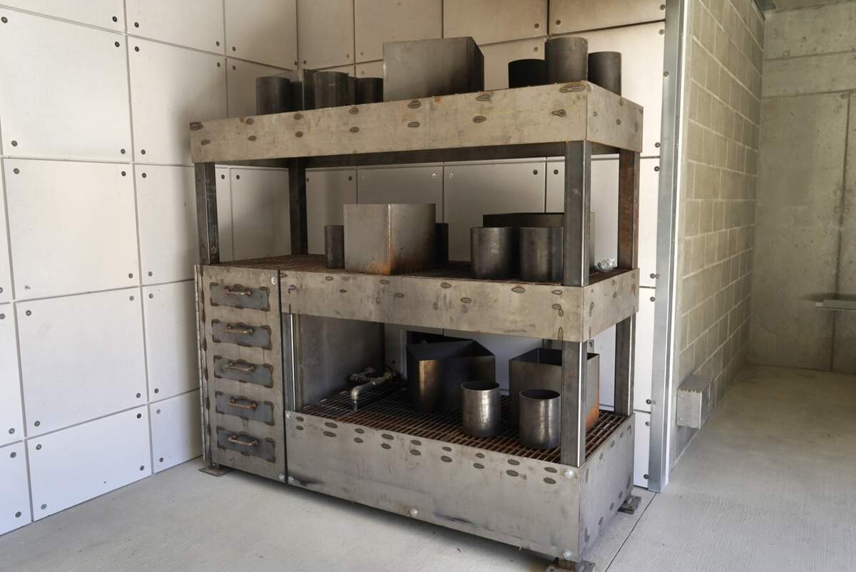 Live-fire props inside Gig Harbor Fire & Medic One’s training tower just outside city limits of Gig Harbor, Wash., Wednesday, June 24, 2026. Trained crews can ignite the props with propane gas to imitate a garage fire.