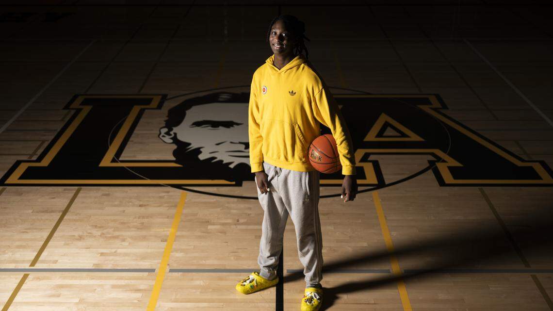 Lincoln star girls basketball forward Oliviyah Edwards, the nation's No. 2 recruit and Tennessee commit poses for a portrait at Lincoln High School, on Monday, Jan. 12, 2026 in Tacoma, Wash.
