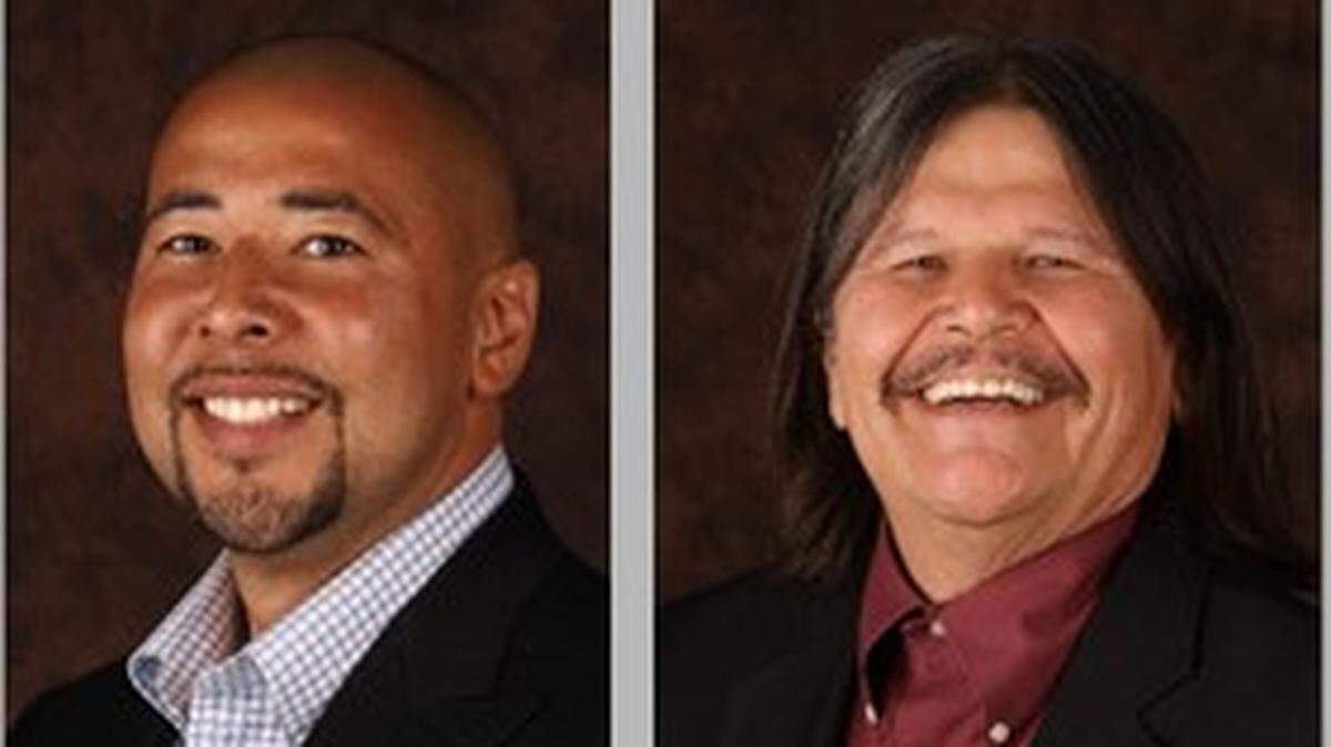 David Bean (left) is the new chairman of the Puyallup Tribal Council. Former chairman Bill Sterud (right) is now vice chairman.
