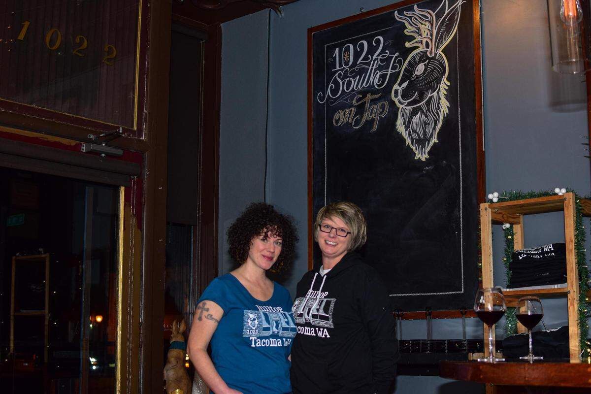 Vanessa Goodrum (left) and Corina Cross, shown at the Hilltop bar in February 2024, decided to close their 1022 South J chapter in April.