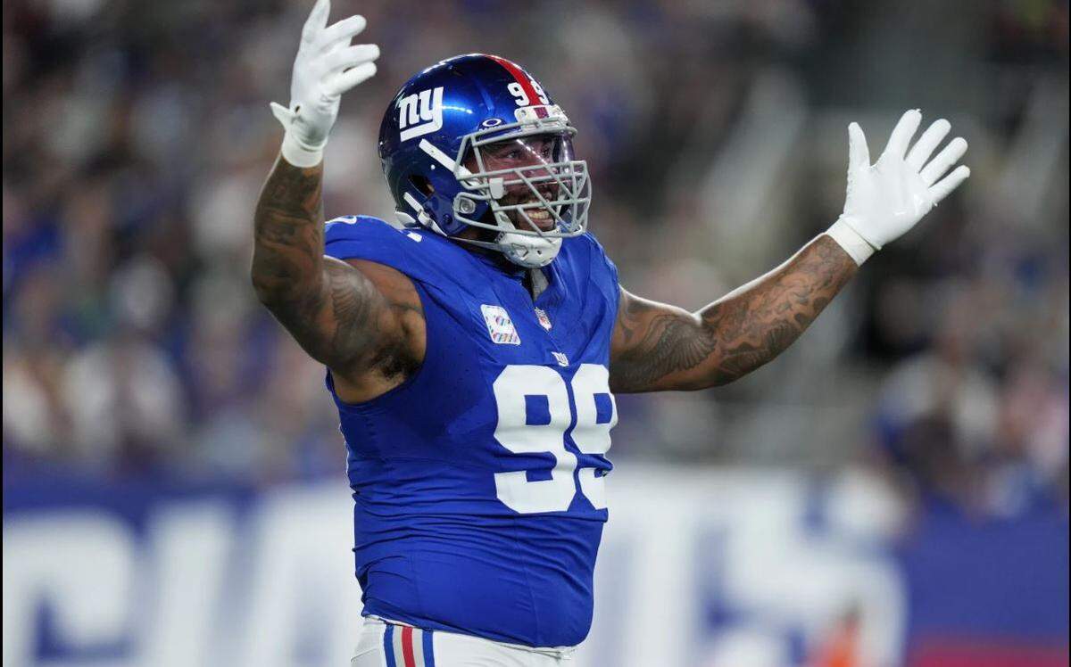 Leonard Williams during the New York Giants’ game against the Seahawks in the New Jersey Meadowlands Oct. 2, 2023. Seattle acquired the 29-year-old defensive tackle in a trade with the Giants Oct. 30, 2023, a day before the NFL trade deadline.