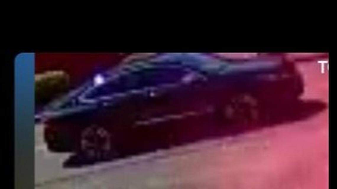 A man blew up a car at a funeral in Washington, causing an “immense fire,” authorities said. Anyone who recognizes the car is asked to contact police at 253-288-7403. Photo from Auburn Police Department