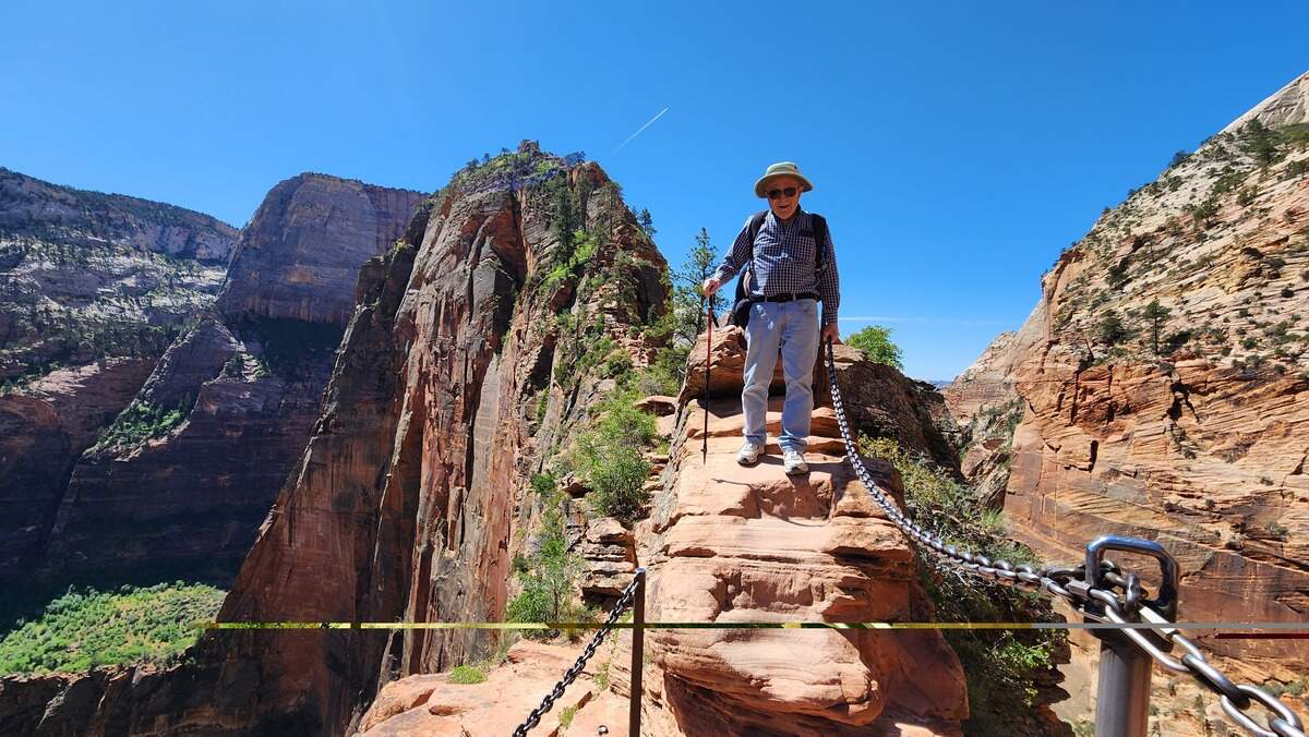 Angels Landing is known for sections of the trail lined by chains as hikers make their way across steep cliffs.