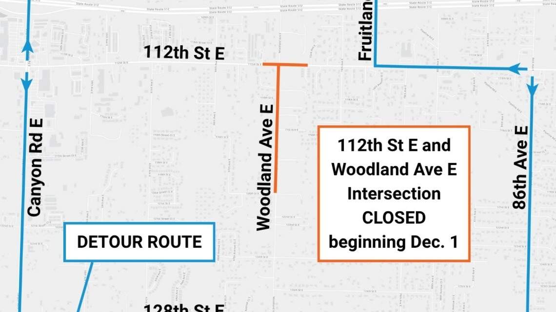 This East Pierce County intersection will be closed for more than a month