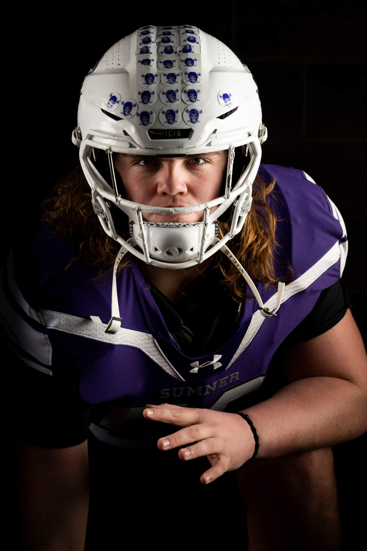 Sumner senior offensive lineman Dylan Sikorsky poses for a portrait after being selected as first-team offense for The News Tribune’s 2023 All-Area football team at Mount Tahoma High School, on Sunday, Dec. 10, 2023, in Tacoma, Wash.