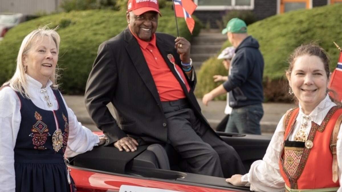 Tacoma Peace Laureate Willie Stewart is honored in Ballard’s annual Syttende Mai Parade. May, 17, 2019