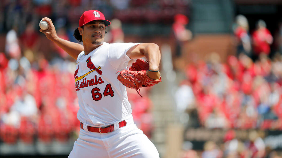 St. Louis Cardinals relief pitcher Sam Tuivailala throws during the sixth inning of a baseball game against the Minnesota Twins Tuesday, May 8, 2018, in St. Louis. (AP Photo/Jeff Roberson)