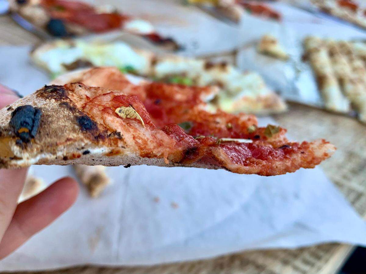 Sirius Wood Fired Pizza, a food truck and catering company based in Puyallup, Washington, serves Neapolitan-style pies that are sturdy enough to hold in one hand without flopping.
