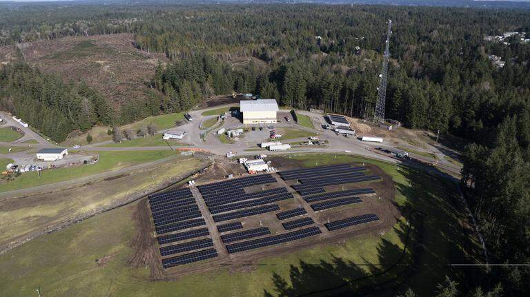 What are solar panels doing on the site of an old Pierce County landfill?