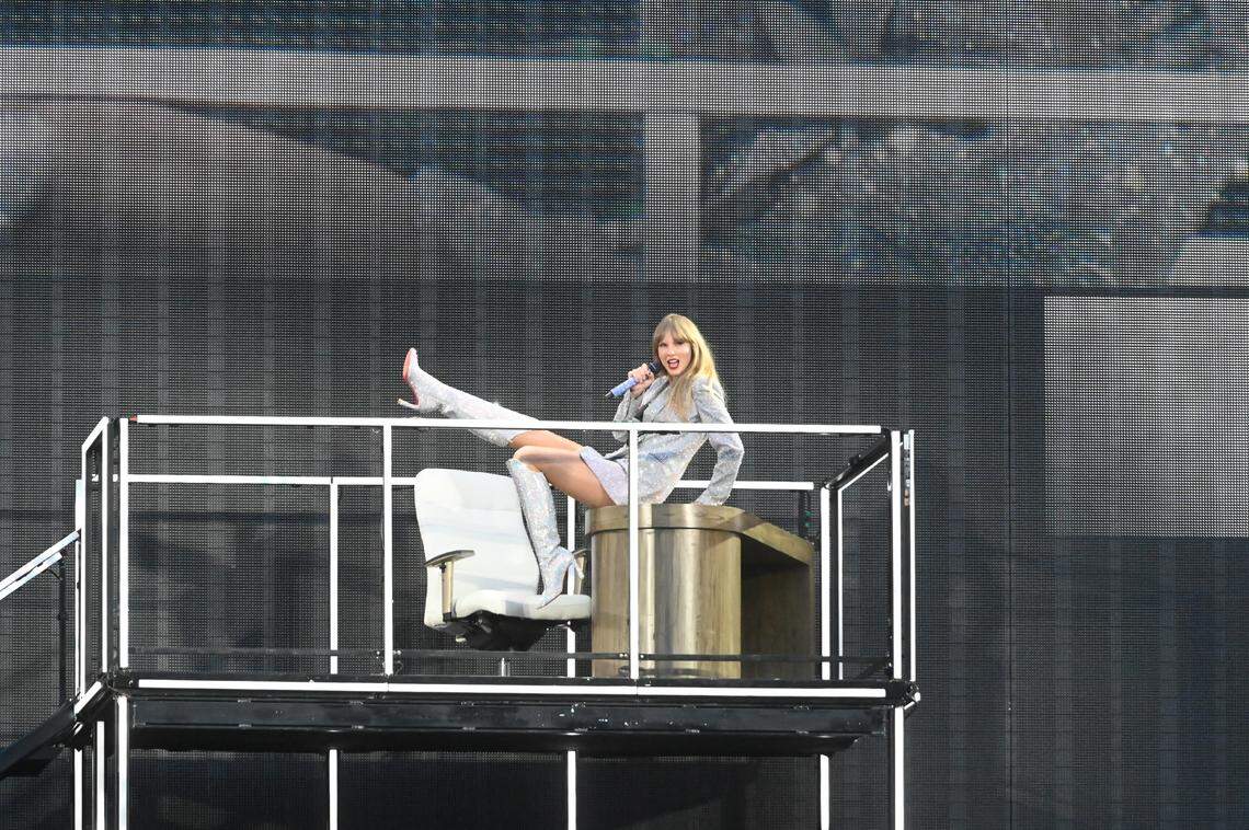 Taylor Swift takes the stage at Seattle’s Lumen Field for night one of the Eras Tour concerts, July 22, 2023.
