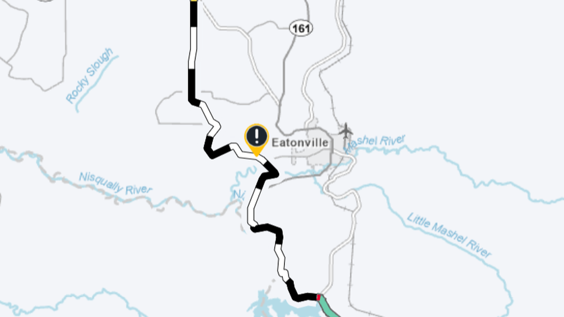 Fallen trees, downed power lines close state highway in Pierce County