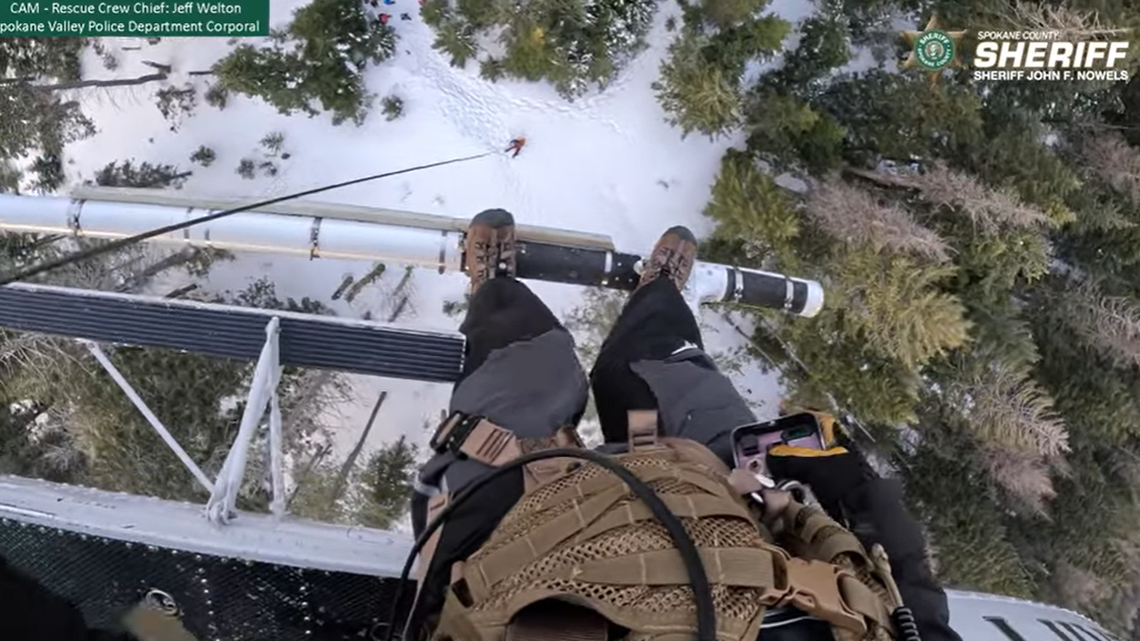 Rescuers began searching for a lost hiker March 17 in the Mica Peak area near Spokane, Washington, deputies said. The man was found the next day and hoisted into a helicopter.