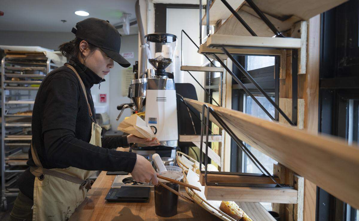 Seong Hyun Lee handles the front-of-house and much of the design and photography. Many of the baked goods were inspired by her need for a digestible sourdough.