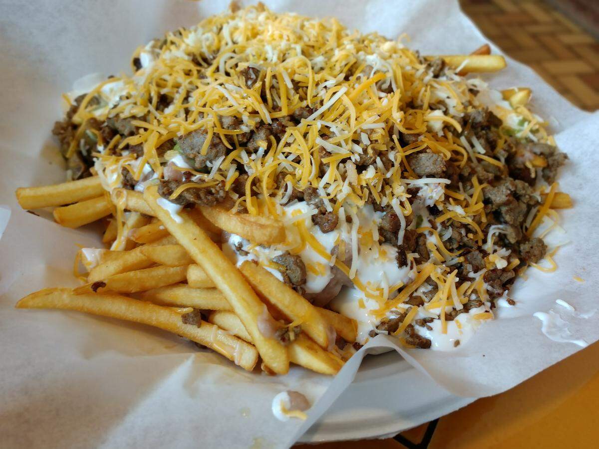 An order of Super Fries, which are also called carne asada fries or San Diego poutine, from Don Alberto California Style Mexican Food in Lakewood.