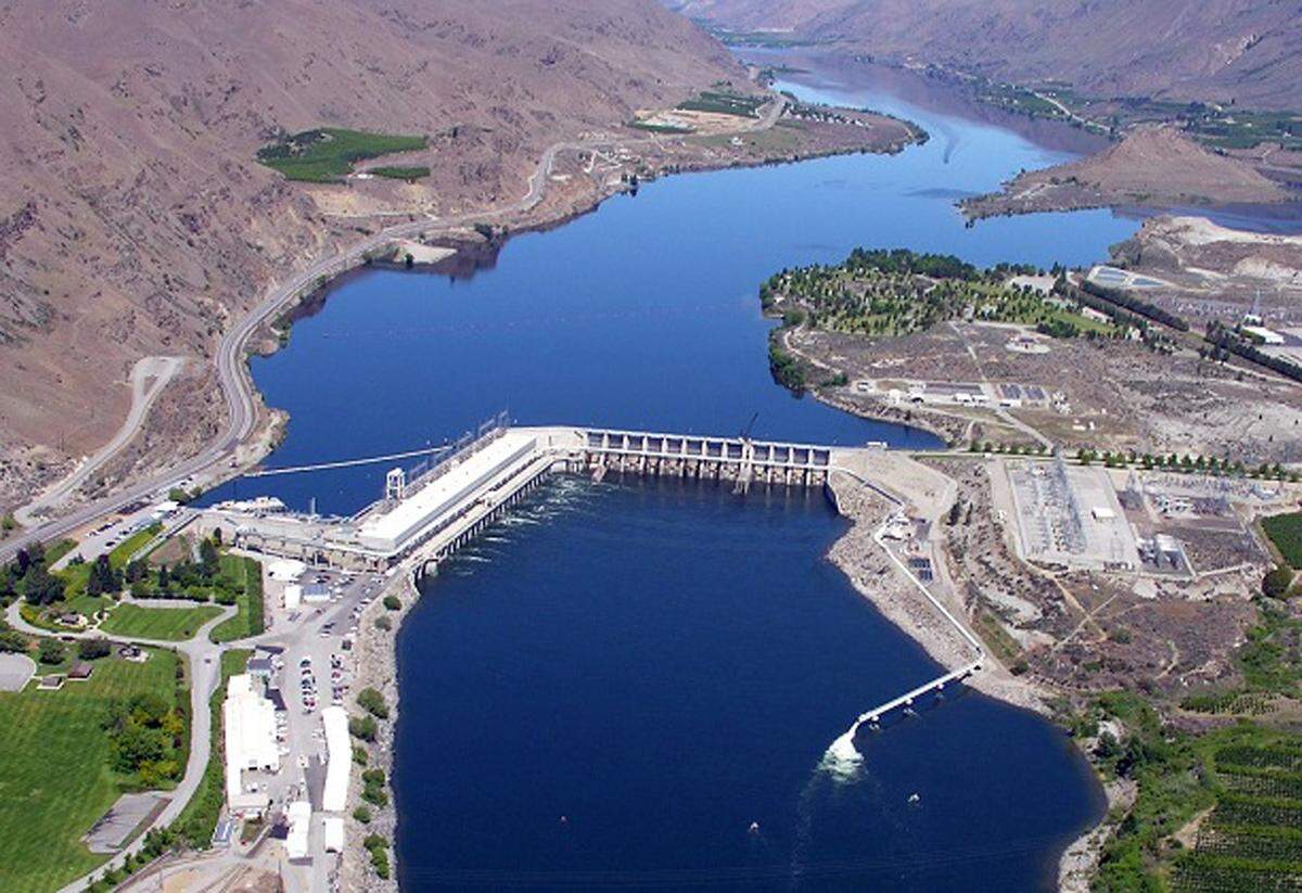The Rocky Reach hydroelectric dam on the Columbia River is north of Wenatchee.