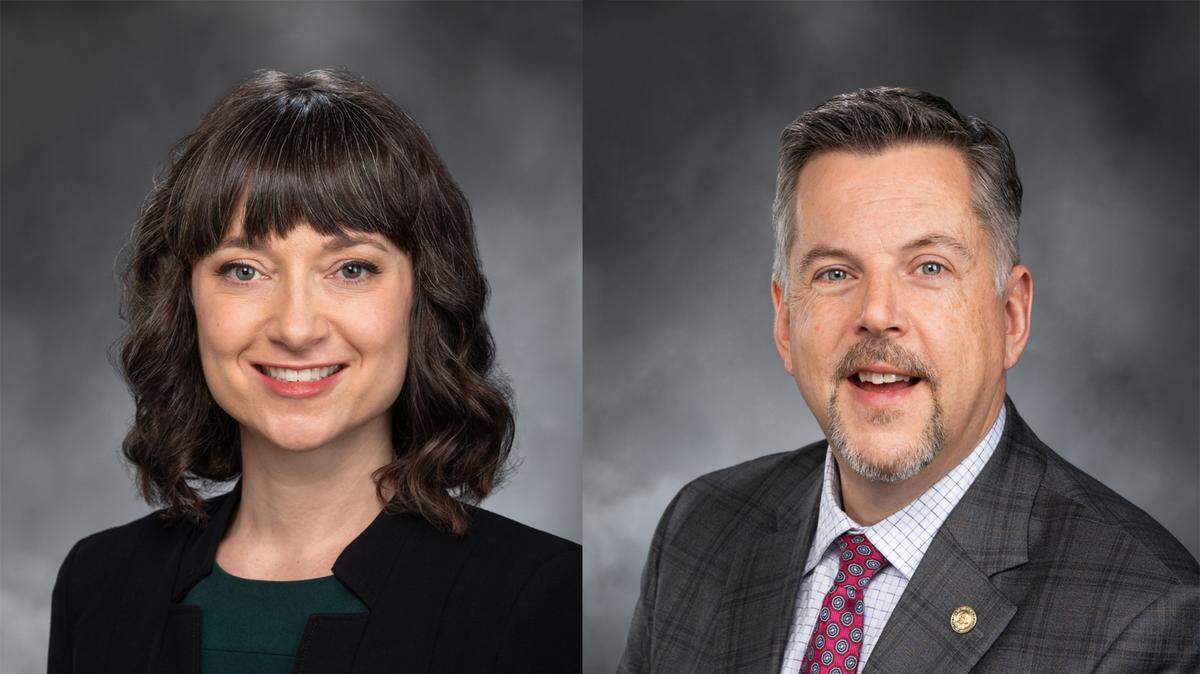 Reps. Jessica Bateman, D-Olympia and Andrew Barkis, R-Olympia