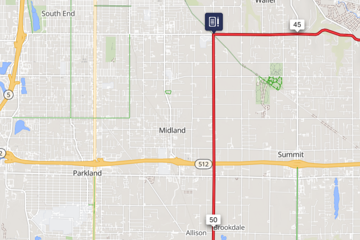 The bike route continues through Pierce County. Blue balloons will indicate police presence.