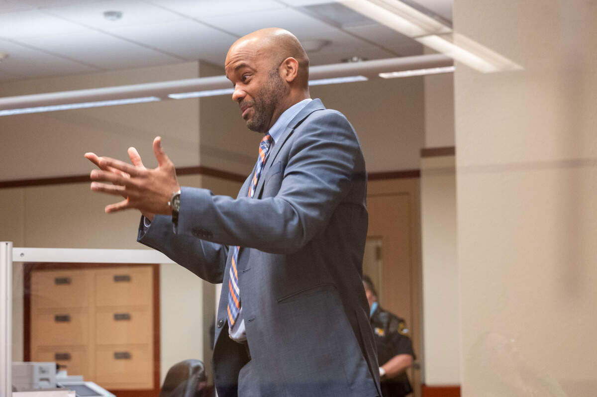 Myles Julian Johnson, Andrew Pointer’s defense attorney, expresses his frustration to Pierce County Superior Court Judge James Orlando with how the case resulted during a sentencing hearing on Friday, April 22, 2022, in Tacoma, Wash.
