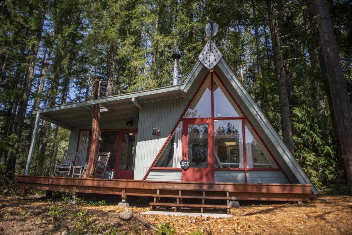 A renovated A-frame is available to rent within the Northwest Trek Wildlife Park in Eatonville, Wash. beginning May 15, 2026.