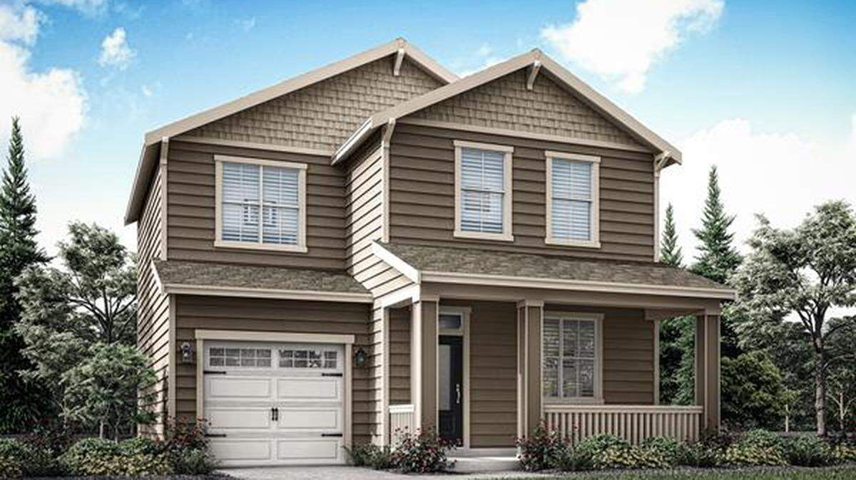 The “Cottonwood Plan” is among the home-design options available at the new Heritage Gardens development in Tacoma. It is a three-bedroom, two-and-a-half-bath design that features a large family room.