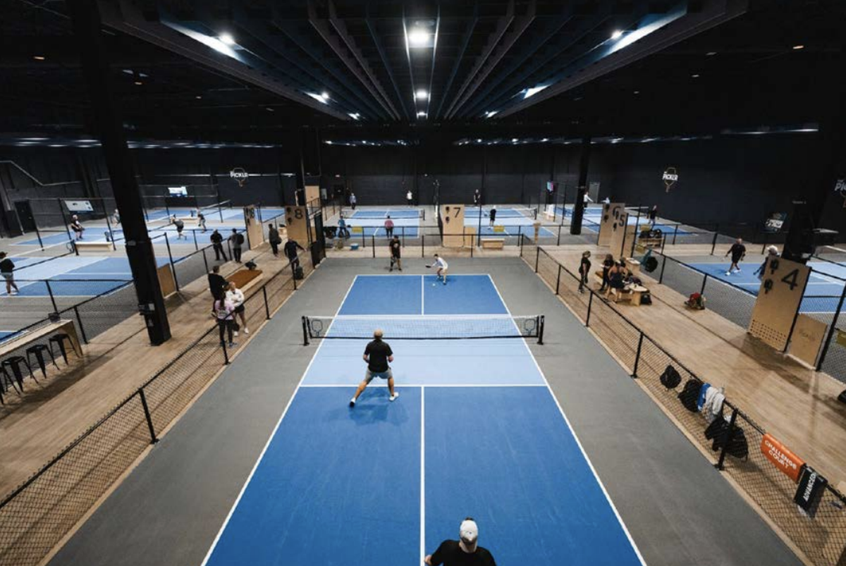 A sample interior view of The Picklr indoor pickleball facility, which plans to locate at 2401 N. Pearl St. in Tacoma.