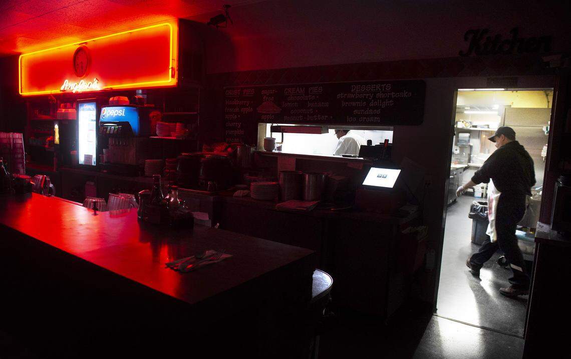 Joe Waldherr starts baking cinnamon rolls each morning at 5 am at Anglea’s restaurant in Midland on Wednesday, March 13, 2019.