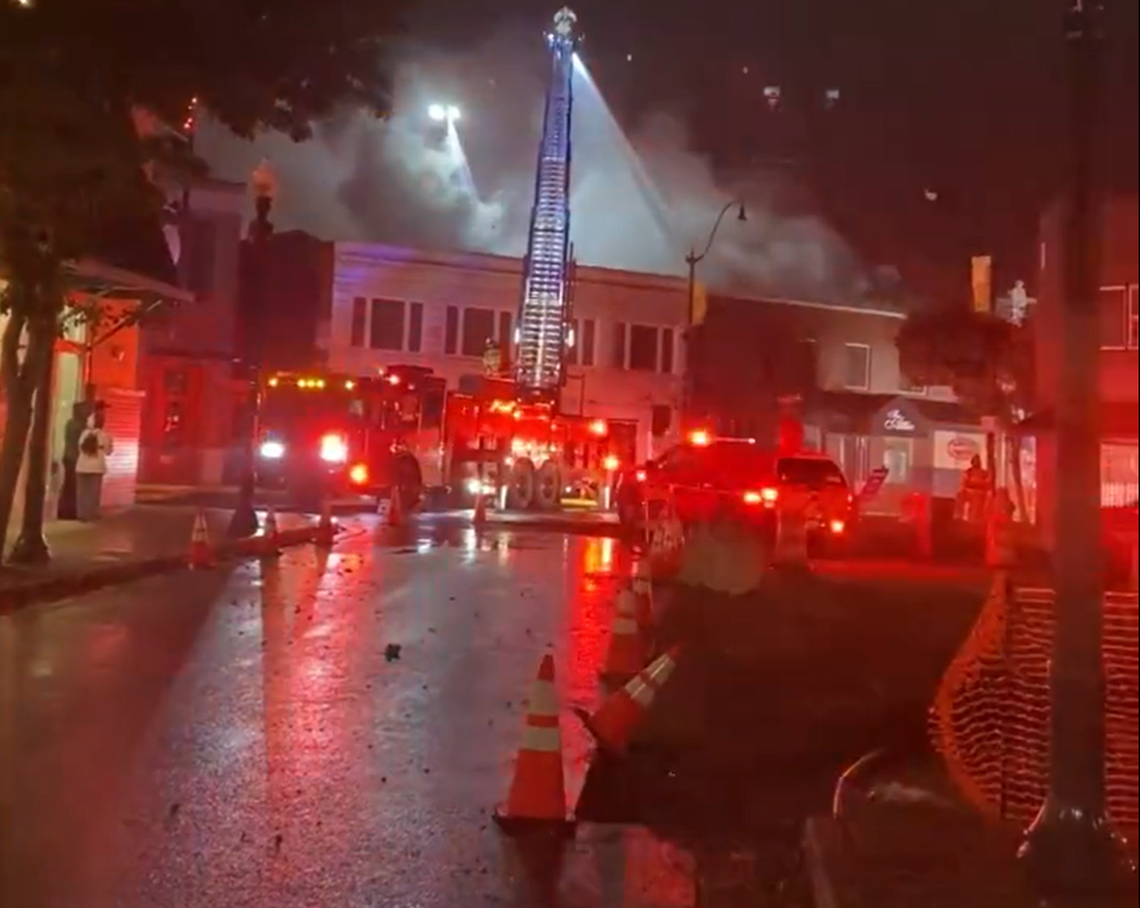 A fire broke out early Friday morning in a building in downtown Sumner that burned in multiple businesses, according to East Pierce Fire & Rescue.