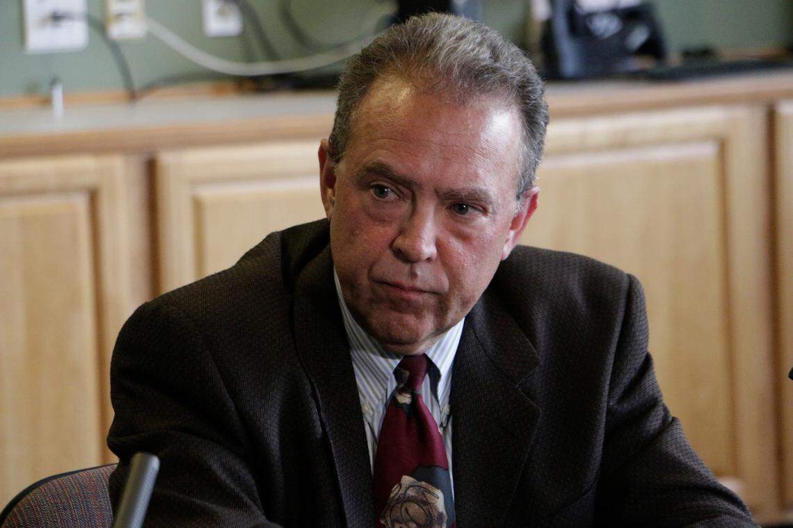 Adolfo Capestany, a spokesman for the state Department of Social and Health Services, talks to the media about Western State Hospital's loss of its federal certification and $53 million in annual federal funds, on Monday, June, 25, 2018, in Olympia, Wash. (AP Photo/Rachel La Corte)