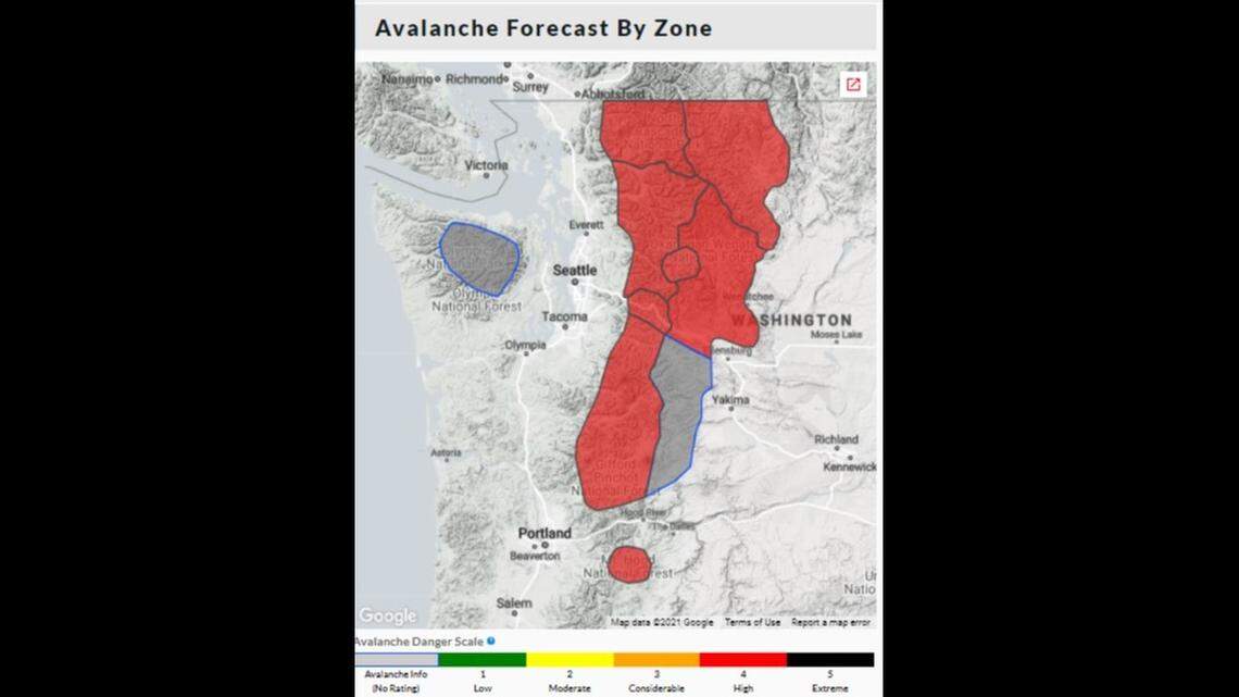 The Northwest Avalanche Center issued an avalanche warning Jan. 4, 2021.