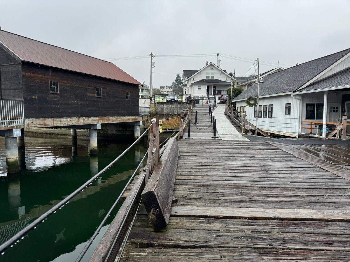 The property at 3615 Harborview Dr., pictured on Saturday, Feb. 8, 2025 in Gig Harbor, Wash. includes a home, a parking lot with seven stalls, a netshed and a dock that dates back to the 1920s.