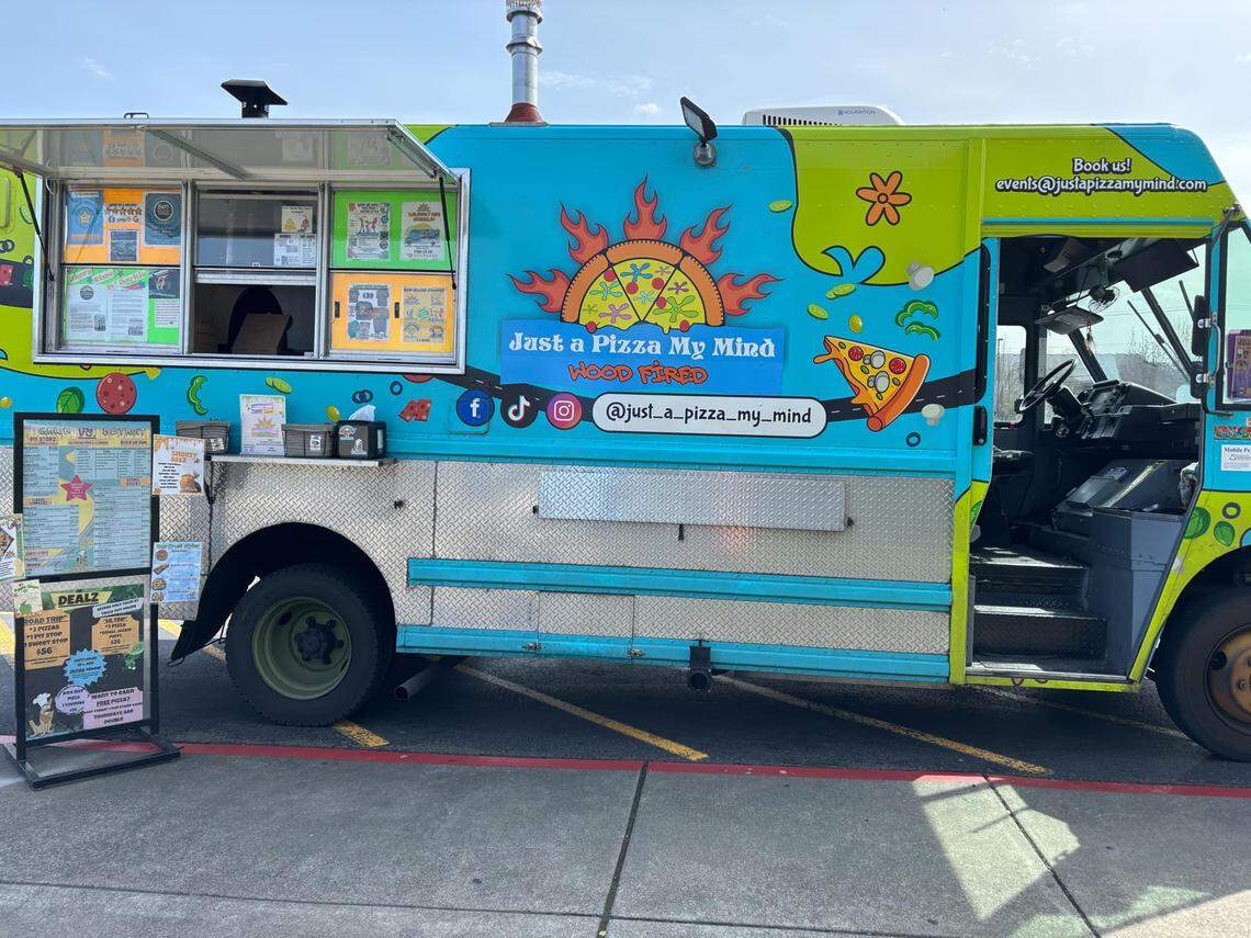 One of the couple’s two food trucks outside the Gordon Family YMCA on April 9.