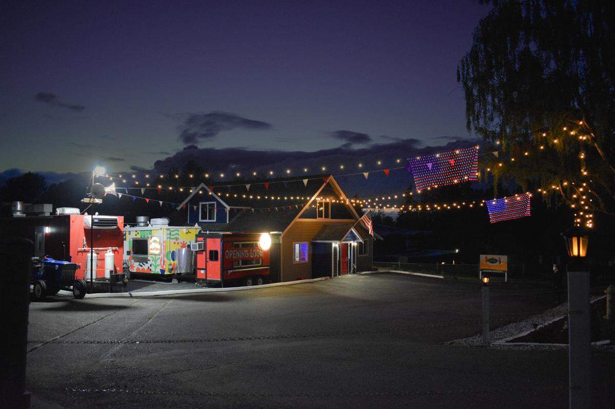 The site of Puyallup’s new food truck pod, Pind Kohala, at 1824 S. Meridian on May 20, 2025.