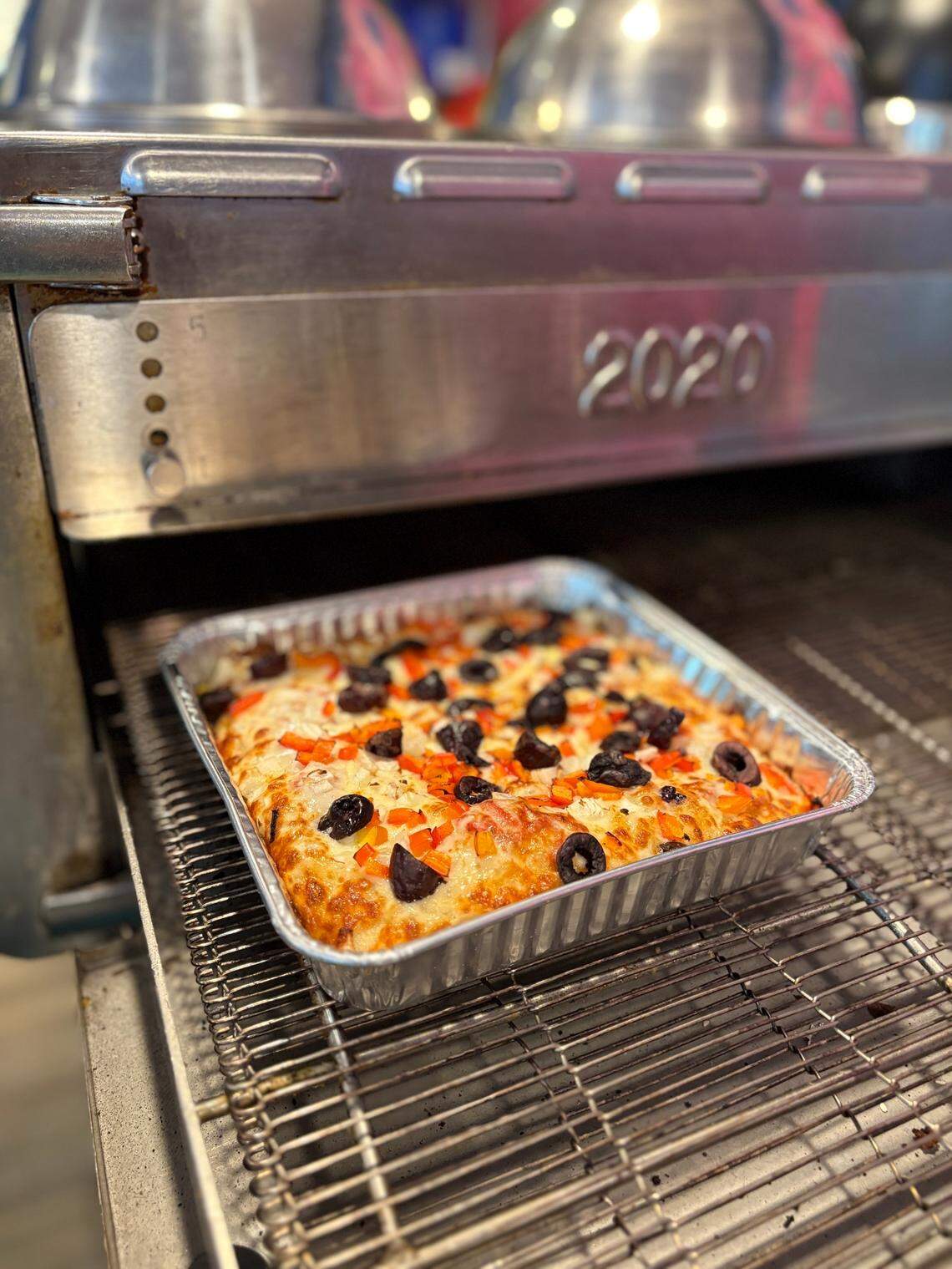 Locust Cider in Gig Harbor debuted a new food menu in late July 2025, including a $10 cheese or pepperoni pizza, or $12 for a build-your-own square pie.