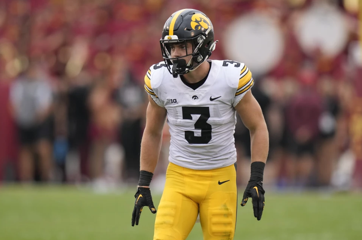 Cooper DeJean was an All-America cornerback at Iowa. Some NFL teams believe the 6-foot-1/2-inch, 203-pound DeJean will be a standout safety in the NFL.