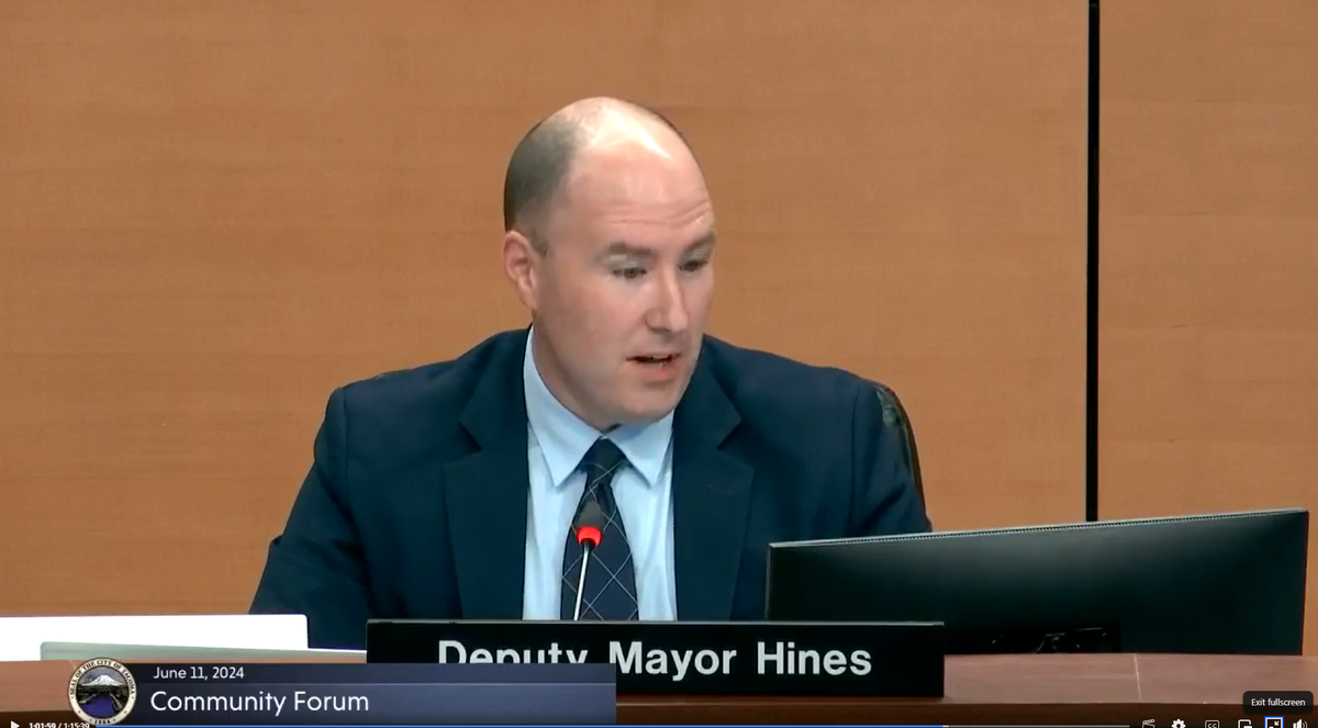 Deputy Mayor John Hines admonished racist virtual speakers during the public-comment portion of Tuesday’s City Council meeting.